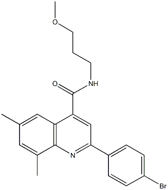 2-(4-bromophenyl)-N-(3-methoxypropyl)-6,8-dimethyl-4-quinolinecarboxamide Struktur