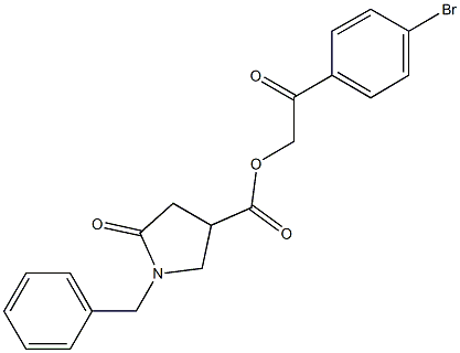 2-(4-bromophenyl)-2-oxoethyl 1-benzyl-5-oxo-3-pyrrolidinecarboxylate Struktur