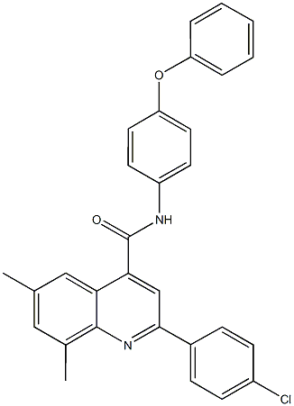 2-(4-chlorophenyl)-6,8-dimethyl-N-(4-phenoxyphenyl)-4-quinolinecarboxamide Struktur