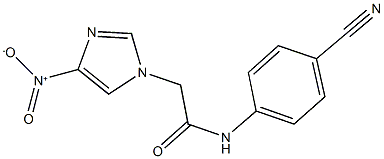 N-(4-cyanophenyl)-2-{4-nitro-1H-imidazol-1-yl}acetamide Struktur