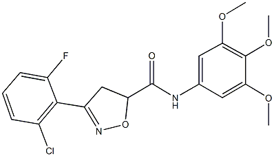 3-(2-chloro-6-fluorophenyl)-N-(3,4,5-trimethoxyphenyl)-4,5-dihydro-5-isoxazolecarboxamide Struktur