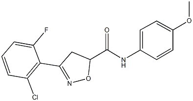 3-(2-chloro-6-fluorophenyl)-N-(4-methoxyphenyl)-4,5-dihydro-5-isoxazolecarboxamide Struktur