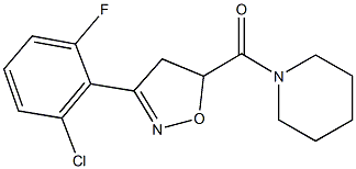 1-{[3-(2-chloro-6-fluorophenyl)-4,5-dihydro-5-isoxazolyl]carbonyl}piperidine Struktur