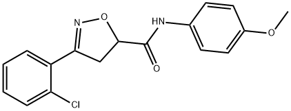 3-(2-chlorophenyl)-N-(4-methoxyphenyl)-4,5-dihydro-5-isoxazolecarboxamide Struktur