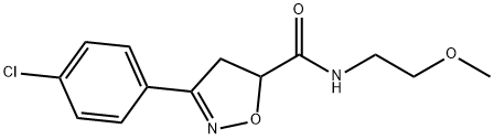 3-(4-chlorophenyl)-N-(2-methoxyethyl)-4,5-dihydro-5-isoxazolecarboxamide Struktur