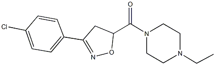 1-{[3-(4-chlorophenyl)-4,5-dihydro-5-isoxazolyl]carbonyl}-4-ethylpiperazine Struktur