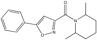 2,6-dimethyl-1-[(5-phenyl-3-isoxazolyl)carbonyl]piperidine Struktur