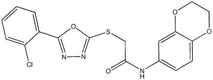 2-{[5-(2-chlorophenyl)-1,3,4-oxadiazol-2-yl]sulfanyl}-N-(2,3-dihydro-1,4-benzodioxin-6-yl)acetamide Struktur