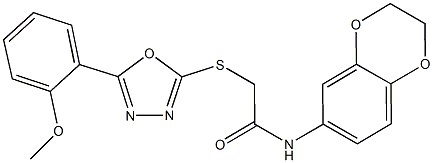 N-(2,3-dihydro-1,4-benzodioxin-6-yl)-2-{[5-(2-methoxyphenyl)-1,3,4-oxadiazol-2-yl]sulfanyl}acetamide Struktur