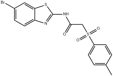 N-(6-bromo-1,3-benzothiazol-2-yl)-2-[(4-methylphenyl)sulfonyl]acetamide Struktur