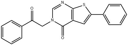 3-(2-oxo-2-phenylethyl)-6-phenylthieno[2,3-d]pyrimidin-4(3H)-one Struktur