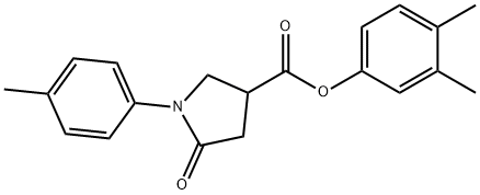 3,4-dimethylphenyl 1-(4-methylphenyl)-5-oxo-3-pyrrolidinecarboxylate Struktur