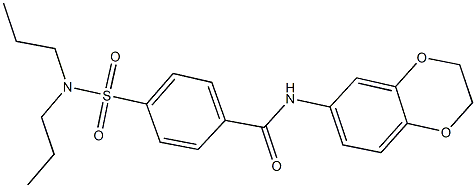 N-(2,3-dihydro-1,4-benzodioxin-6-yl)-4-[(dipropylamino)sulfonyl]benzamide Struktur