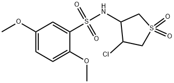 N-(4-chloro-1,1-dioxidotetrahydro-3-thienyl)-2,5-dimethoxybenzenesulfonamide Struktur