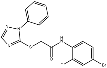 N-(4-bromo-2-fluorophenyl)-2-[(1-phenyl-1H-1,2,4-triazol-5-yl)sulfanyl]acetamide Struktur