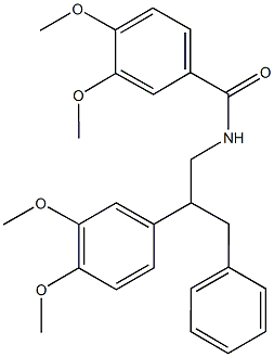 N-[2-(3,4-dimethoxyphenyl)-3-phenylpropyl]-3,4-dimethoxybenzamide Struktur