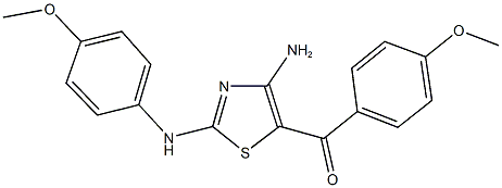 [4-amino-2-(4-methoxyanilino)-1,3-thiazol-5-yl](4-methoxyphenyl)methanone Struktur