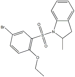 4-bromo-2-[(2-methyl-2,3-dihydro-1H-indol-1-yl)sulfonyl]phenyl ethyl ether Struktur