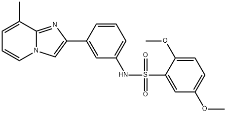 2,5-dimethoxy-N-[3-(8-methylimidazo[1,2-a]pyridin-2-yl)phenyl]benzenesulfonamide Struktur