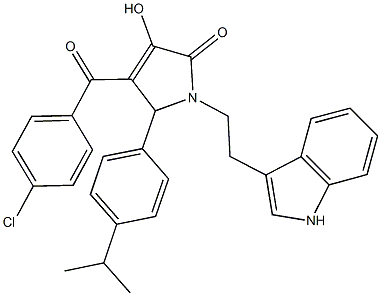 4-(4-chlorobenzoyl)-3-hydroxy-1-[2-(1H-indol-3-yl)ethyl]-5-(4-isopropylphenyl)-1,5-dihydro-2H-pyrrol-2-one Struktur