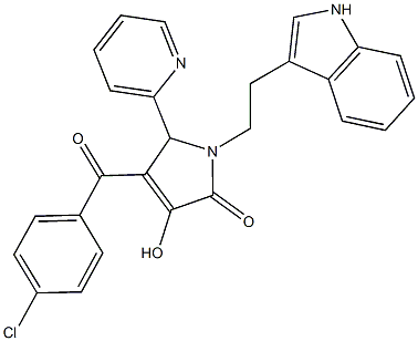 4-(4-chlorobenzoyl)-3-hydroxy-1-[2-(1H-indol-3-yl)ethyl]-5-(2-pyridinyl)-1,5-dihydro-2H-pyrrol-2-one Struktur