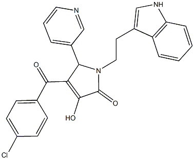 4-(4-chlorobenzoyl)-3-hydroxy-1-[2-(1H-indol-3-yl)ethyl]-5-(3-pyridinyl)-1,5-dihydro-2H-pyrrol-2-one Struktur