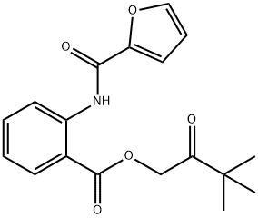 3,3-dimethyl-2-oxobutyl 2-(2-furoylamino)benzoate Struktur