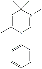 3,4,4,6-tetramethyl-1-phenyl-1,4-dihydropyrimidin-3-ium Struktur