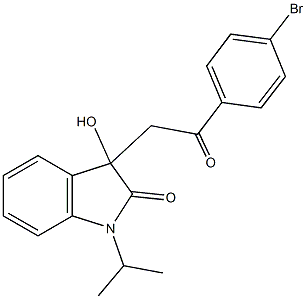 3-[2-(4-bromophenyl)-2-oxoethyl]-3-hydroxy-1-isopropyl-1,3-dihydro-2H-indol-2-one Struktur