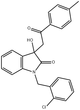 1-(2-chlorobenzyl)-3-hydroxy-3-[2-(4-methylphenyl)-2-oxoethyl]-1,3-dihydro-2H-indol-2-one Struktur