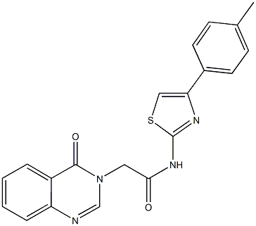 N-[4-(4-methylphenyl)-1,3-thiazol-2-yl]-2-(4-oxo-3(4H)-quinazolinyl)acetamide Struktur