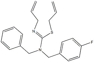 allyl N'-allyl-N-benzyl-N-(4-fluorobenzyl)imidothiocarbamate Struktur