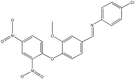 4-chloro-N-[4-(2,4-dinitrophenoxy)-3-methoxybenzylidene]aniline Struktur