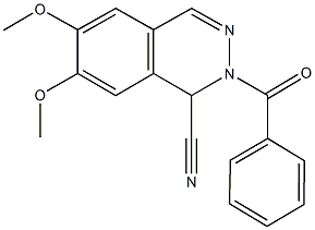 2-benzoyl-6,7-dimethoxy-1,2-dihydro-1-phthalazinecarbonitrile Struktur