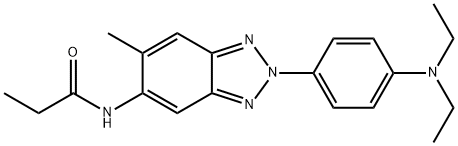 N-{2-[4-(diethylamino)phenyl]-6-methyl-2H-1,2,3-benzotriazol-5-yl}propanamide Struktur