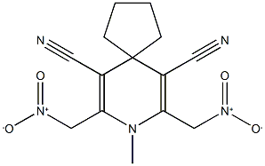 7,9-bis{nitromethyl}-8-methyl-8-azaspiro[4.5]deca-6,9-diene-6,10-dicarbonitrile Struktur