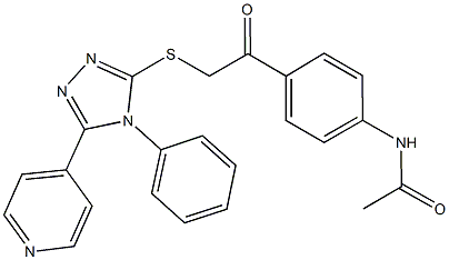 N-[4-(2-{[4-phenyl-5-(4-pyridinyl)-4H-1,2,4-triazol-3-yl]sulfanyl}acetyl)phenyl]acetamide Struktur