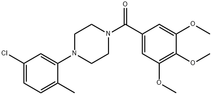 1-(5-chloro-2-methylphenyl)-4-(3,4,5-trimethoxybenzoyl)piperazine Struktur