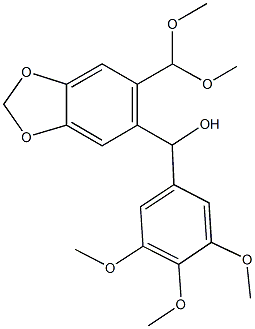 [6-(dimethoxymethyl)-1,3-benzodioxol-5-yl](3,4,5-trimethoxyphenyl)methanol Struktur