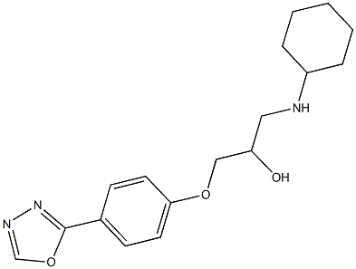 1-(cyclohexylamino)-3-[4-(1,3,4-oxadiazol-2-yl)phenoxy]-2-propanol Struktur