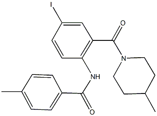 N-{4-iodo-2-[(4-methyl-1-piperidinyl)carbonyl]phenyl}-4-methylbenzamide Struktur