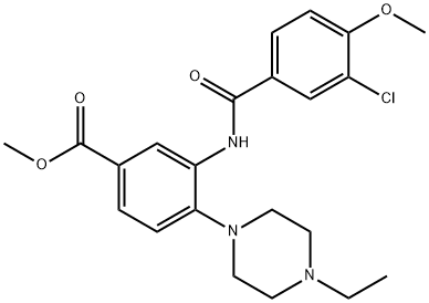 methyl 3-[(3-chloro-4-methoxybenzoyl)amino]-4-(4-ethyl-1-piperazinyl)benzoate Struktur