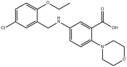 5-[(5-chloro-2-ethoxybenzyl)amino]-2-(4-morpholinyl)benzoic acid Struktur