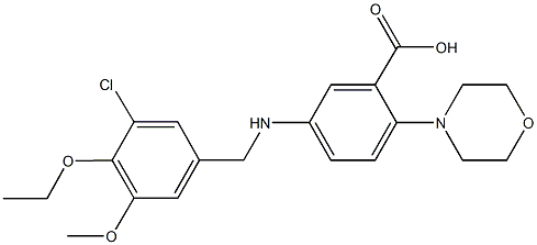 5-[(3-chloro-4-ethoxy-5-methoxybenzyl)amino]-2-(4-morpholinyl)benzoic acid Struktur