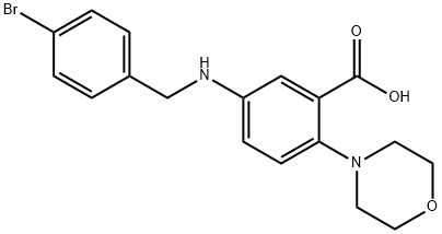 5-[(4-bromobenzyl)amino]-2-(4-morpholinyl)benzoic acid Struktur