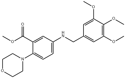 methyl 2-(4-morpholinyl)-5-[(3,4,5-trimethoxybenzyl)amino]benzoate Struktur