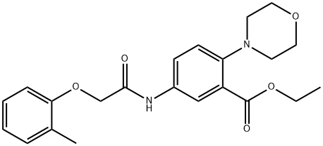 ethyl 5-{[(2-methylphenoxy)acetyl]amino}-2-(4-morpholinyl)benzoate Struktur