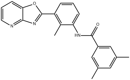 3,5-dimethyl-N-(2-methyl-3-[1,3]oxazolo[4,5-b]pyridin-2-ylphenyl)benzamide Struktur