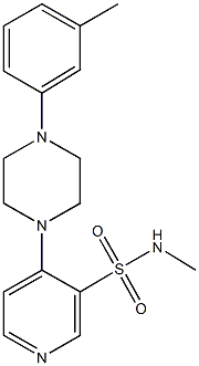 N-methyl-4-[4-(3-methylphenyl)-1-piperazinyl]-3-pyridinesulfonamide Struktur