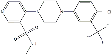 4-{4-[4-chloro-3-(trifluoromethyl)phenyl]-1-piperazinyl}-N-methyl-3-pyridinesulfonamide Struktur